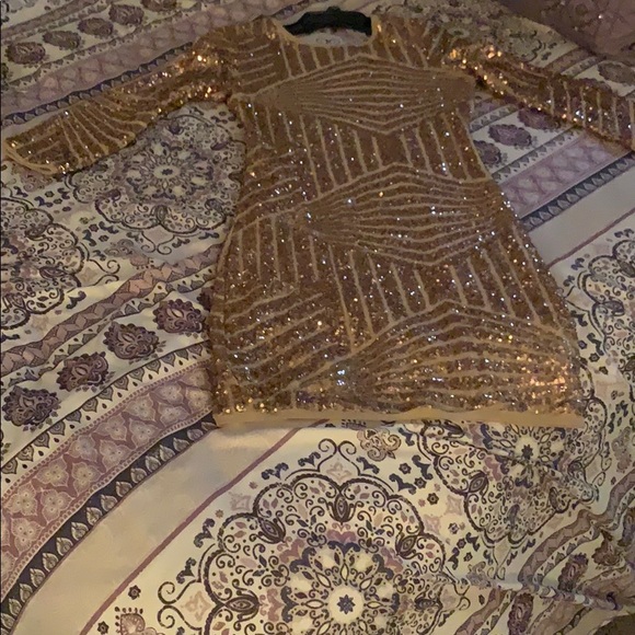 Gold sequence mini dress - Picture 1 of 1